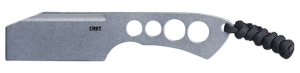 CRKT 2130 Razel Chisel 2" Fixed Plain Stonewashed 8Cr13MoV SS Blade/Silver Skeletonized Stainless Steel Handle Includes Cord Fob/Sheath