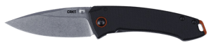 CRKT 2522 Tuna Compact 2.73" Plain Stonewashed 8Cr13MoV SS Blade Black G10/SS Handle Includes Pocket Clip