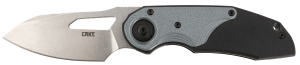 CRKT 5410 Attaboy 2.73" Folding Drop Point Plain Stonewashed D2 Steel Blade/Black/Silver GRN Handle Includes Pocket Clip