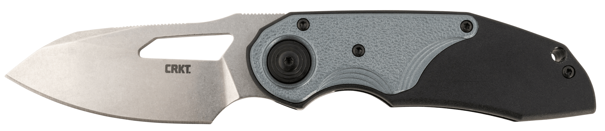 CRKT 5410 Attaboy 2.73" Folding Drop Point Plain Stonewashed D2 Steel Blade/Black/Silver GRN Handle Includes Pocket Clip