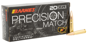 Barnes Bullets 32134 Precision Match  300Blackout 220gr Jacket Hollow Point 20rd Box