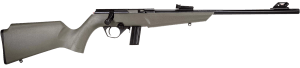 Rossi RB22 Compact 22 LR 10+1 16" Matte Black Button Rifled Free Floating Steel Barrel Matte Black Stainless Steel Receiver OD Green Monte Carlo Stock Right Hand