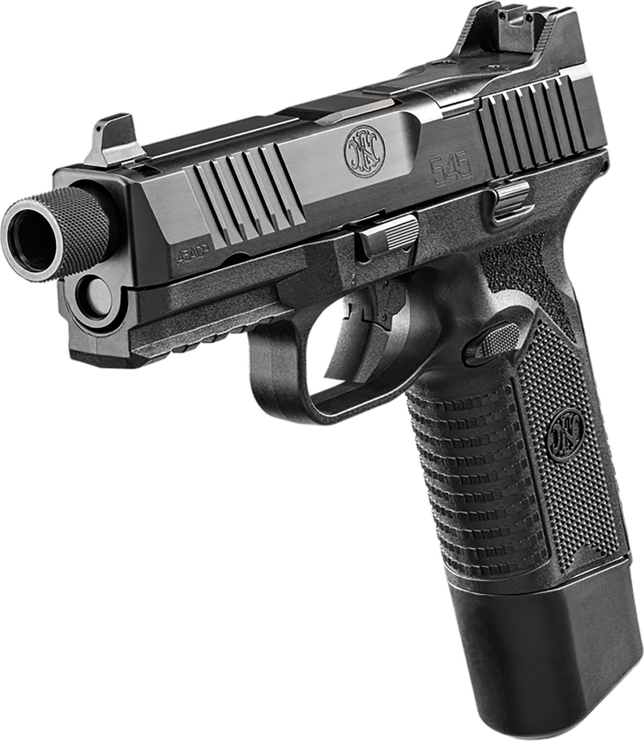 FN 66101385 545 Tactical 45 ACP 10+1 4.71" Black Target Crown/Threaded Steel Barrel Black Optic Cut/Serrated Steel Slide & Polymer Frame w/Picatinny Rail Ambidextrous - Image 2