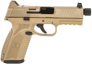 FN 66101376 510 Tactical Full Size Frame 10mm Auto 22+1  4.71" Black Target Crown Steel Barrel  Flat Dark Earth PVD Optic Cut/Serrated Steel Slide & Polymer Frame w/Picatinny Rail  Ambidextrous