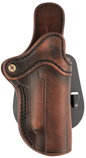 1791 Gunleather ORPDH1VTGR Paddle Holster Optic Ready OWB Size 01 Vintage Leather Paddle Fits 4-5" 1911 Right Hand