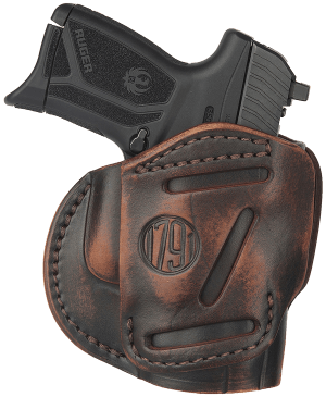 1791 Gunleather 3WH4VTGA 3-Way  IWB/OWB Size 04 Vintage Leather Belt Loop Fits Springfield XD Fits Walther PPS Fits Springfield XDS Fits Taurus G2C Ambidextrous Hand