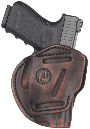 1791 Gunleather 3WH5VTGA 3-Way  IWB/OWB Size 05 Vintage Leather Belt Loop Fits Glock 17 Fits HK VP9 Fits MP9 Ambidextrous Hand