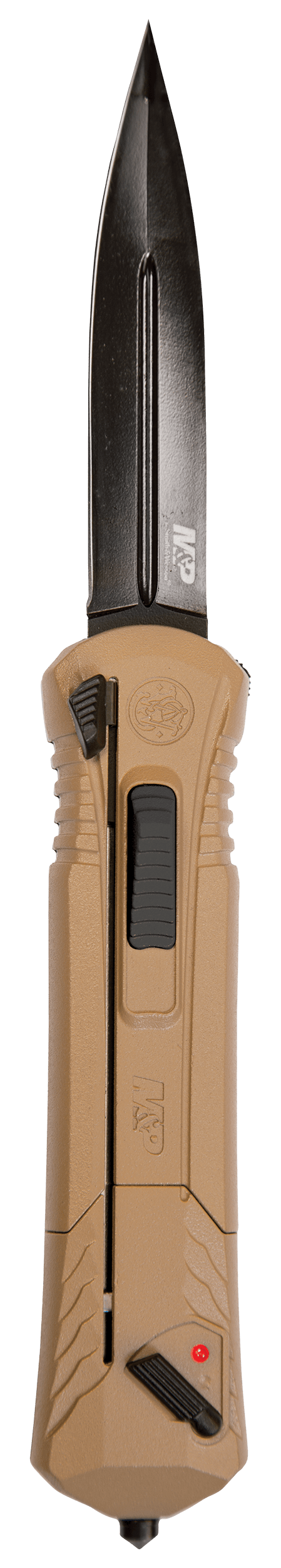 Smith & Wesson Knives 1092050 M&P 3.50" OTF Spear Point Plain Black Oxide AUS-8A SS Blade 5.16" Flat Dark Earth Aluminum Handle