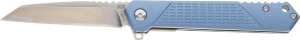 Schrade 1159320 Inert EDC 3.25" Folding Wharncliffe Part Serrated Satin AUS-10A SS Blade 4.25" Blue Aluminum Handle