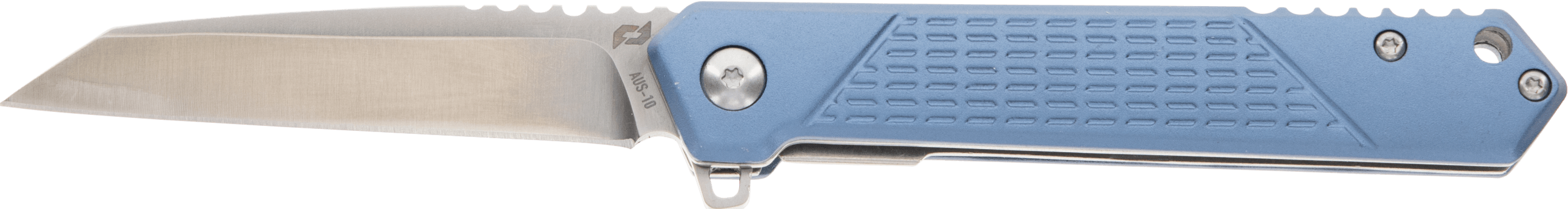 Schrade 1159320 Inert EDC 3.25" Folding Wharncliffe Part Serrated Satin AUS-10A SS Blade 4.25" Blue Aluminum Handle