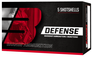Barnes Bullets 32010 Defense  12Gauge 2.75" 00Buck Shot 5 Per Box