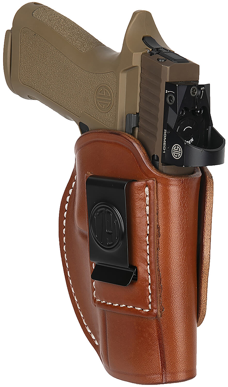 1791 Gunleather 4WH6CBRR 4-Way IWB/OWB Size 06 Classic Brown Leather Belt Clip Compatible w/ Glock 17/Ruger American Pistol Ambidextrous - Image 3