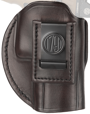 1791 Gunleather 4WH6SBRR 4-Way  IWB/OWB Size 06 Signature Brown Leather Belt Clip Compatible w/ Glock 21/Sig P225 Ambidextrous