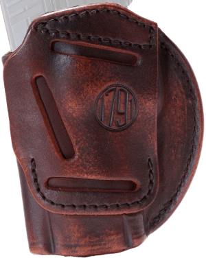 1791 Gunleather 4WH6VTGR 4-Way  IWB/OWB Size 06 Black Leather Belt Clip Compatible w/Glock 21/Walther PDP Ambidextrous