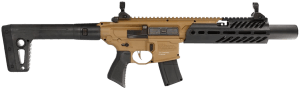 Sig Sauer Airguns AIRMCXCANEBRAKE MCX Canebrake Air CO2 (Not Included) 177 Pellet 30rd FDE Metal Rec Removable Fixed Black Synthetic Stock Flat Trigger Flip-Up Sights