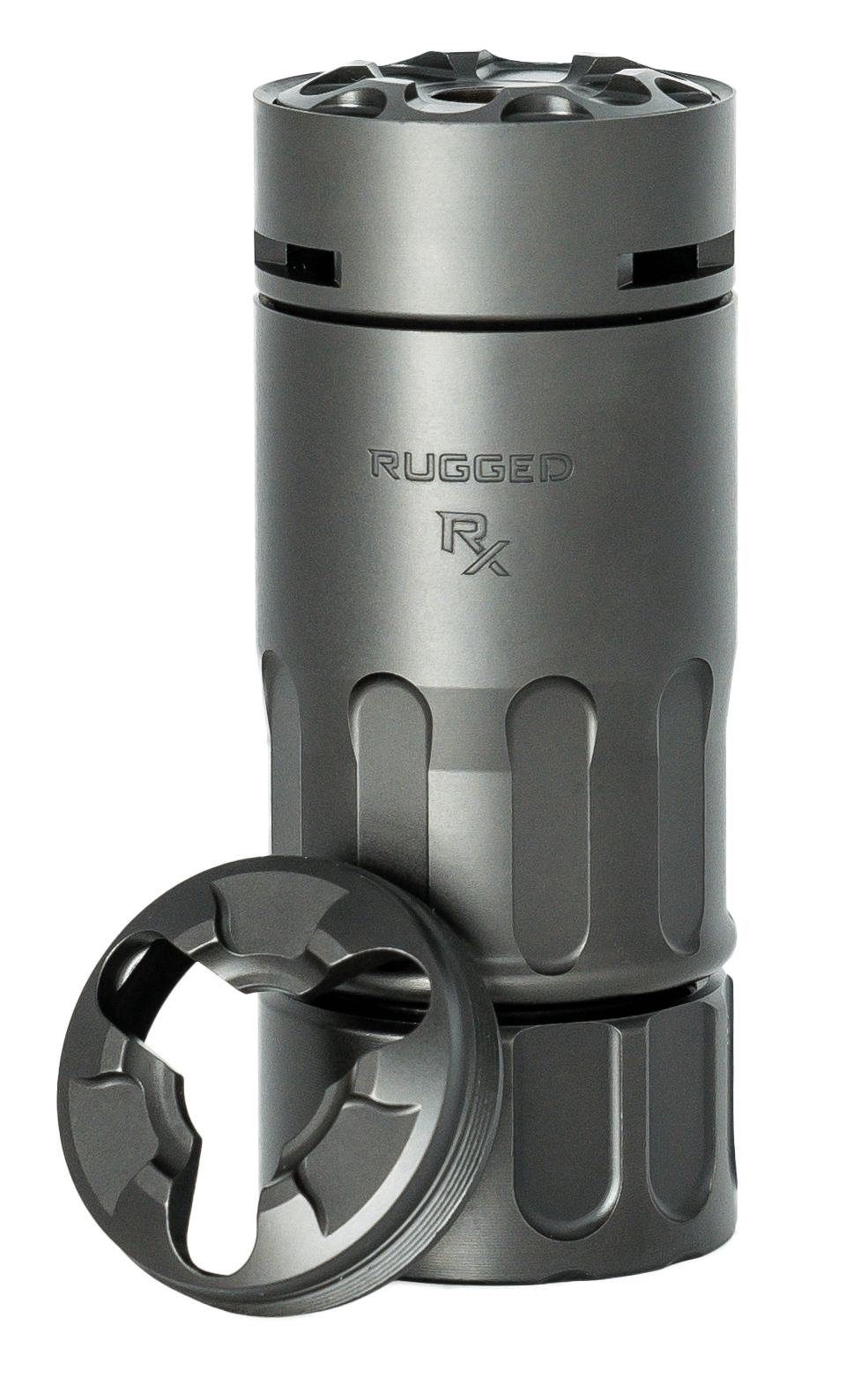 Rugged Suppressors RX001 RX Blast Diverter/Brake Black Nitride Stainless Steel Dual Taper Locking System Adapter Muzzle Caps Included