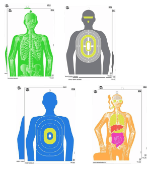 EZ-Aim 15645 Imposing Figure Silhouette Paper Works w/Handgun/Shotgun/Airsoft Gun/BB Guns/Pellet Gun 12 x 18 Multi-Color 8 Pack