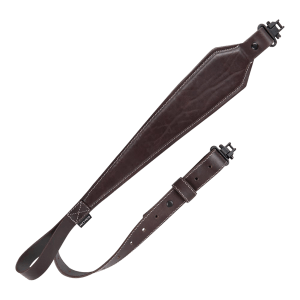 Heritage Cases 8511 Plain Dark Leather  Rifle Sling w/Heavy Duty Swivels  Dark Mahogany Leather  Adjustable Length 28" to 35"  3" Wide