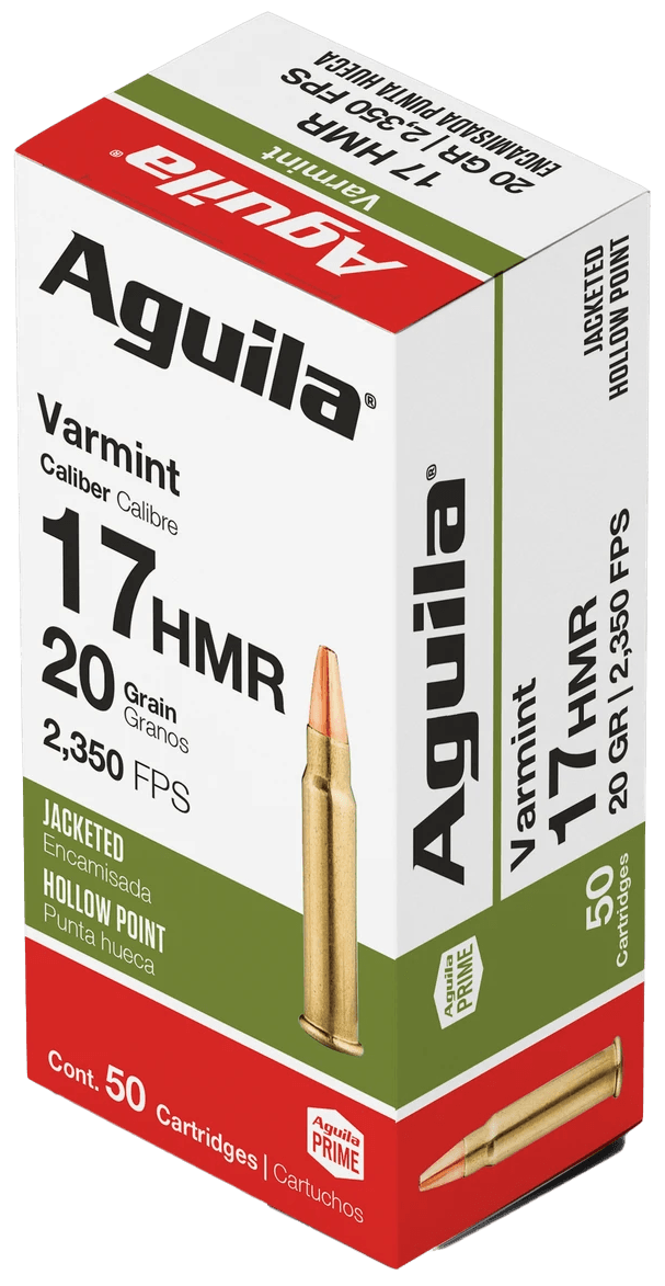 Aguila 1B222347 Target & Range Varmint 17HMR 20gr Jacketed Hollow Point 50rd Box
