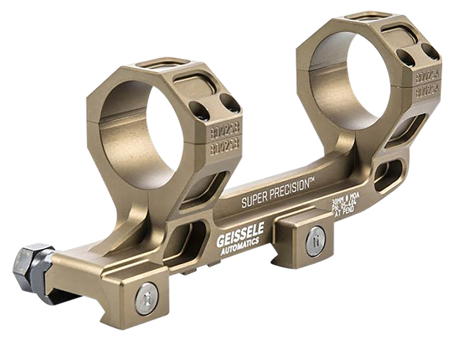 Geissele Automatics AR15 Super Precision Scope Mount/Ring Combo Desert Dirt Color Anodized - Image 2
