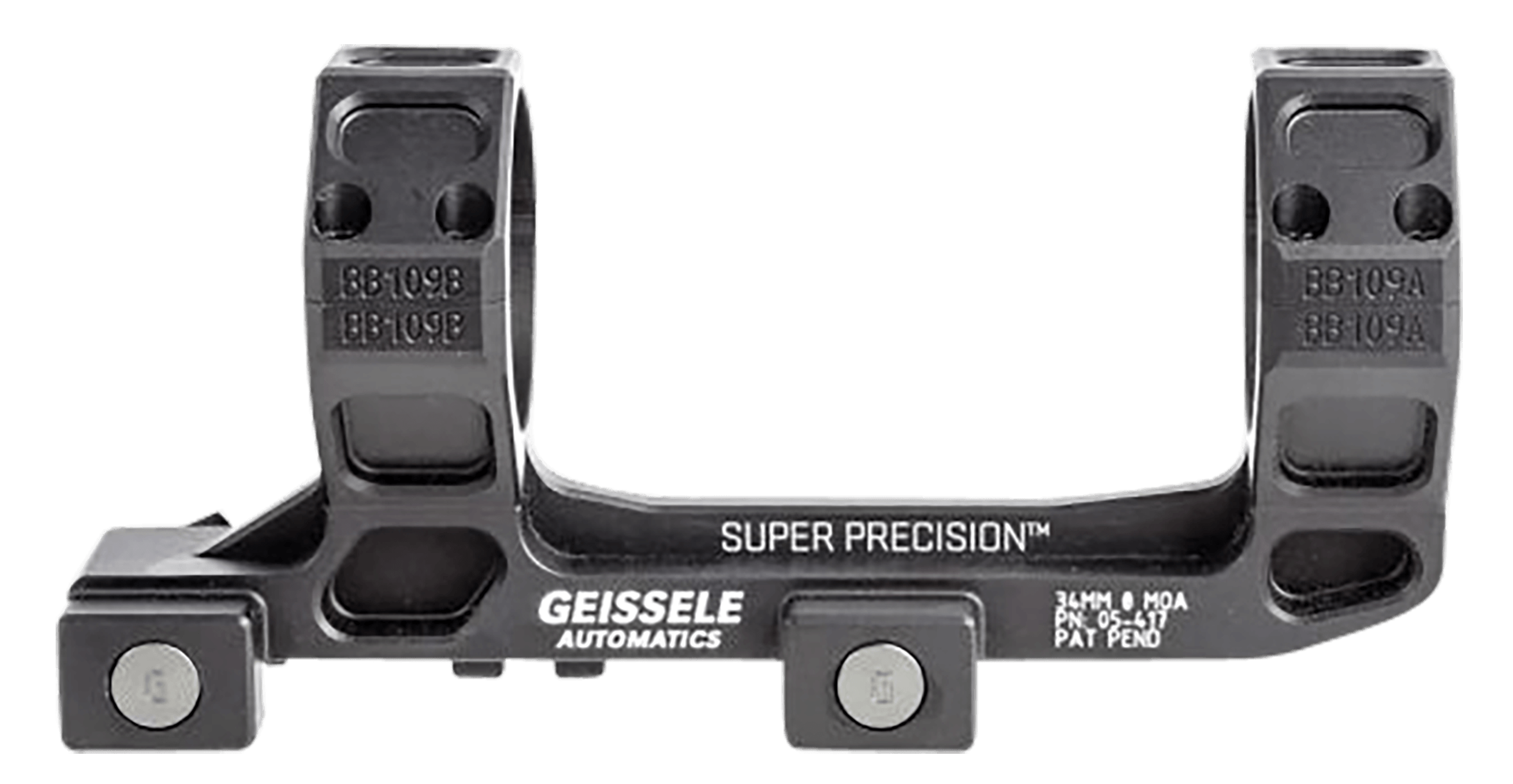 Geissele Automatics AR15 Super Precision Scope Mount/Ring Combo Black Anodized