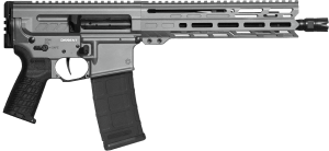 CMMG 30AC278TNG Dissent MK4 300 Blackout 30+1 10.50"  Tungsten Gray Rec  Picatinny Brace Adapter  9.60" M-LOK Handguard  Left Side Charging Handle  Zeroed Linear Comp  Zeroed Drop-In Single Stage Trigger  Adj. Gas Block