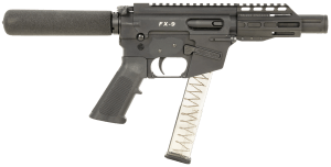 FREEDOM ORDNANCE FX9P4T FX-9  9mm Luger 32+1 4"  Black  M-LOK Handguard  Padded Buffer Tube  A2 Grip  3" Faux Suppressor  Includes Sling