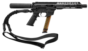 FREEDOM ORDNANCE FX9P8T FX-9  9mm Luger 32+1 8"  Black  M-LOK Handguard  Padded Buffer Tube  A2 Grip  3" Faux Suppressor  Includes Sling