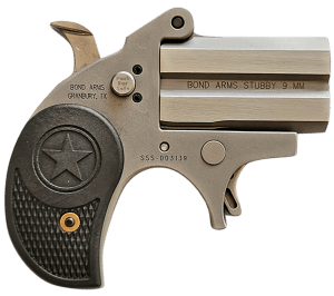 Bond Arms BASTB Stubby  9mm 2rd Shot 2.20" Matte Stainless Steel Frame Black Textured Polymer Grips