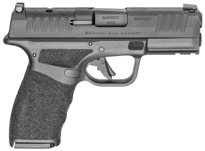 Springfield Armory HCP9379BOSPLC Hellcat Pro OSP Compact 9mm Luger 10+1  3.70" Black Melonite Hammer Forged Barrel  Black Melonite Optic Ready/Serrated Slide  Black Polymer Frame w/Picatinny Rail  Adaptive Textured Polymer Grip