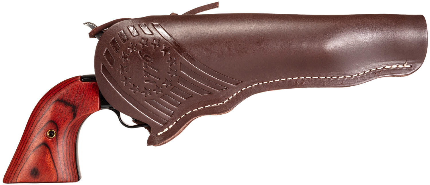 Heritage Mfg RR22B6LHOL Rough Rider 22 LR 6 Shot 6.50" Black Oxide Barrel Frame & Cylinder Cocobolo Grips Features Hunter Debossed Leather Holster - Image 3