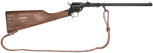 Heritage Mfg BR226B16HSWB15 Rough Rider Rancher 22 LR 6rd 16" Blued Barrel/Rec Independence Day Engraved Walnut Stock Leather Sling Included