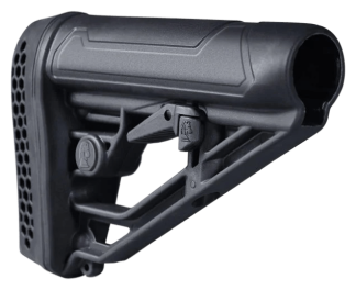 ADAPTIVE TACTICAL AT02012 EX Performance  Adj. Black Synthetic M4 Style  Vented Rubber Butt Pad  Swivel Stud  Fits AR-Platform (Mil-Spec Buffer Tubes)