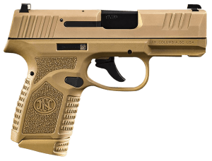 FN 66101409 Reflex  Micro-Compact Frame 9mm Luger 15+1/11+1  3.30" Black Target Crown Steel Barrel  Flat Dark Earth PVD Serrated Steel Slide & Polymer Frame w/Picatinny Rail  Ambidextrous