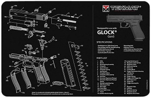 TekMat TEKR20GLOCK-G5 Glock Gen 5 Ultra 20 Cleaning Mat Glock Gen5 Parts Diagram 15" x 20"