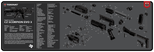 TekMat TEKR36CZSCORPION CZ Scorpion EVO 3 Cleaning Mat CZ Scorpion EVO 3 Parts Diagram 12" x 36"