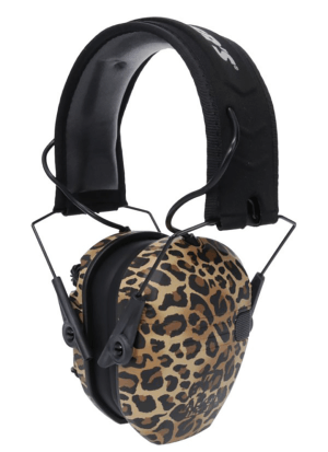 Walker's GWP-RSEM-LEO Razor Slim Electronic Muff Polymer 23 dB Over the Head Leopard Print/Black Adult