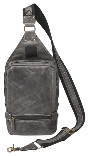 Gun Tote'n Mamas/Kingport GTMCZY108GREY Sling Backpack Gray Leather Includes Standard Holster