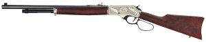 Henry H010BGWL Wildlife 45-70 Gov 4+1 22" Blued Octagon Polished Brass Engraved Rec American Walnut Furniture Large Loop Lever Adj. Brass Bead Sight