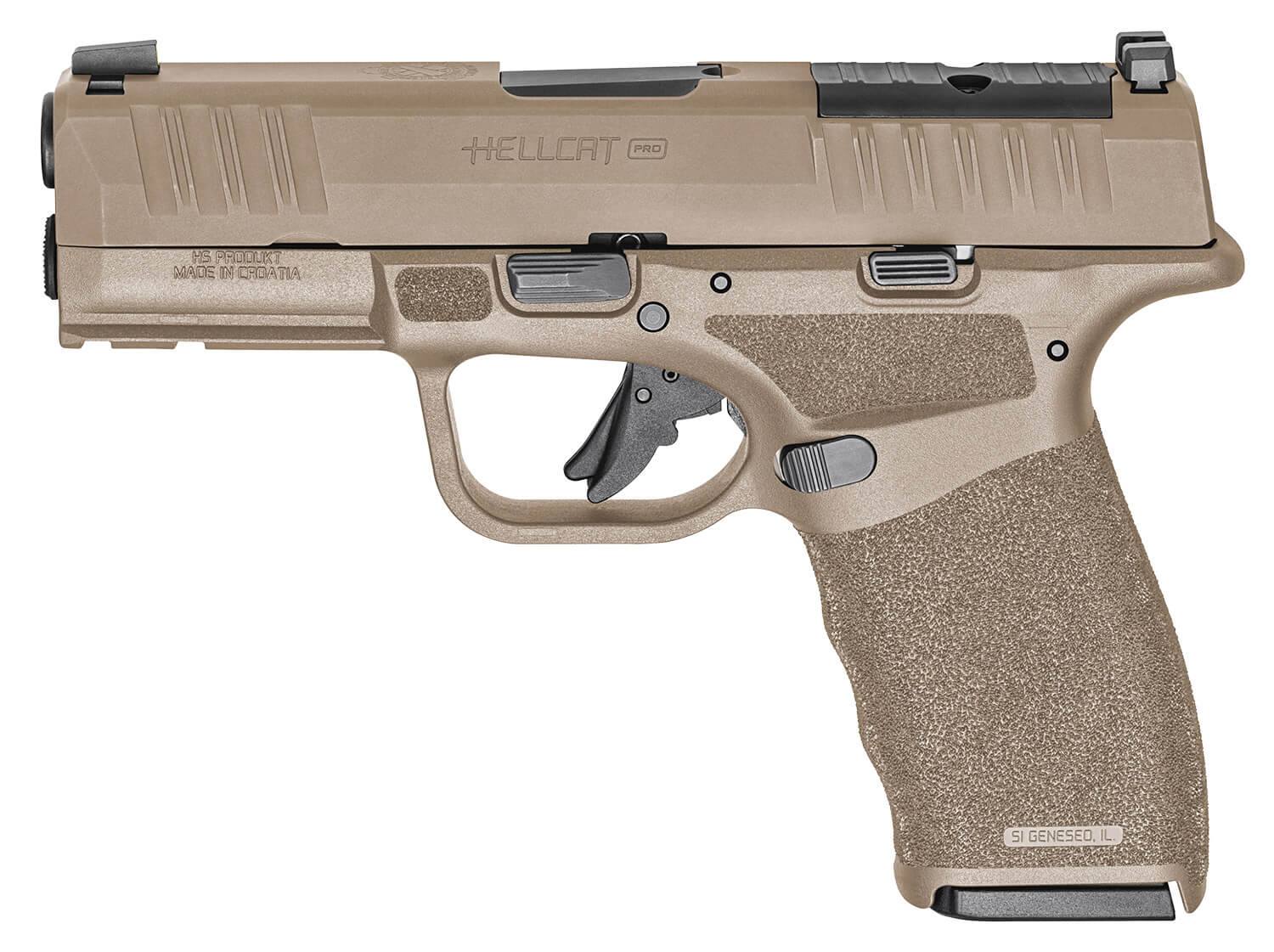 Springfield Armory HCP9379FOSPCTLC Hellcat Pro OSP Compact Frame 9mm Luger 10+1 3.70" Black Melonite Barrel Flat Dark Earth Cerakote Optic Ready/Serrated Steel Slide & Frame w/Picatinny Rail FDE Polymer Grip Crimson Trace CTS-1500 Ambidextrous - Image 2