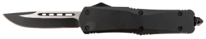 Steel River Knives T624BDP T624  3.75" OTF Drop Point Plain 440C SS Blade  5.50" Black Aluminum Zinc Alloy Handle