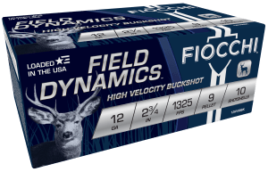 Fiocchi 12HV9P Field Dynamics  12Gauge 2.75" 9Pellets 00Buck Shot 10rd Box