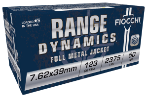Fiocchi 762X39A Range Dynamics  7.62x39mm 123gr Full Metal Jacket 50rd Box