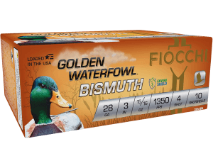 Fiocchi 283GB4 Golden Waterfowl Bismuth 28Gauge 3" 15/16oz 4Shot 10rd Box