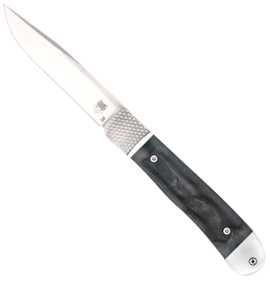 CobraTec Knives CTTHRBLK Trapper Hidden Release 3.12" OTF Drop Point Plain Satin D2 Steel Blade  4.25" Black Bone Scales Handle