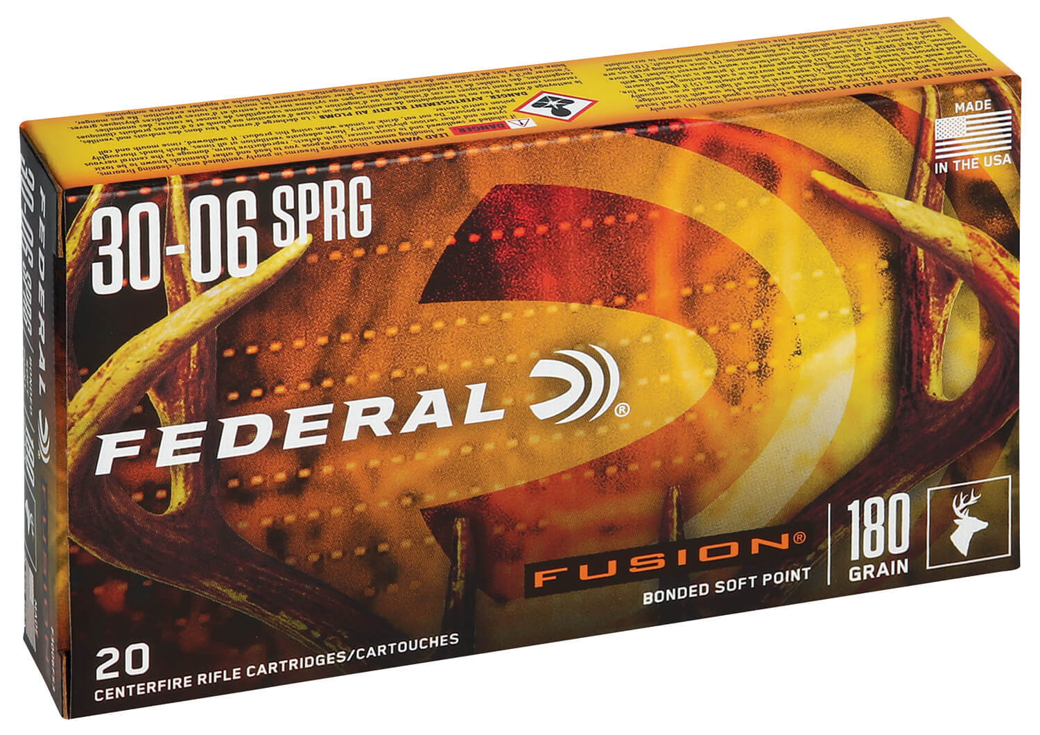 Federal F3006FS3 Fusion 30-06Springfield 180gr Bonded Soft Point 20rd Box - Image 2