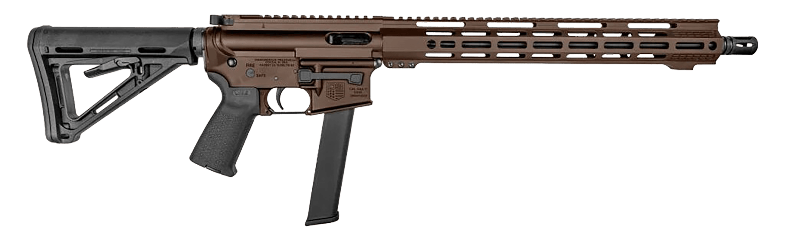 Diamondback DB1418P071 DB15 9mm Luger 32+1 16" Midnight Bronze Rec/M-Lok Handgaurd Carbon Lower Black Magpul CTR Stock/K2 Grip Flash Hider
