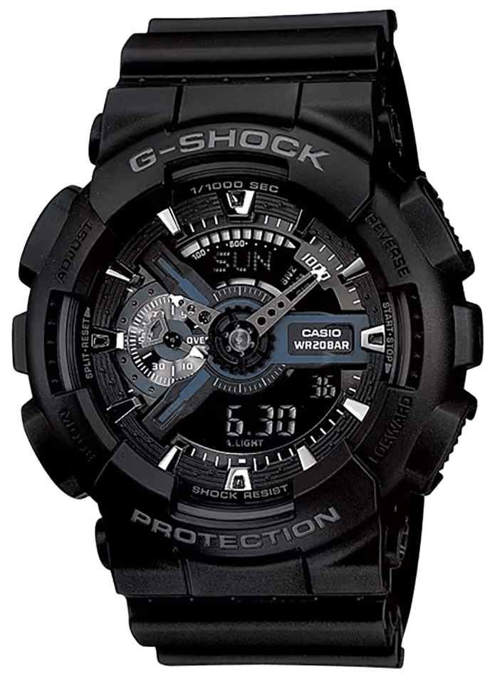 G-shock GA1101BCR G-Shock Tactical Black Stainless Steel Bezel 145-215mm
