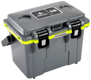 PELICAN 14Q-1-DKGRYEGRN 14QT ELITE COOLER GRY/GRN