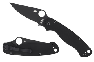 Spyderco C81GPBK2 Para Military 2  3.42" Folding Plain Black DLC CPM S45VN SS Blade/Black Textured G10 Handle Includes Pocket Clip